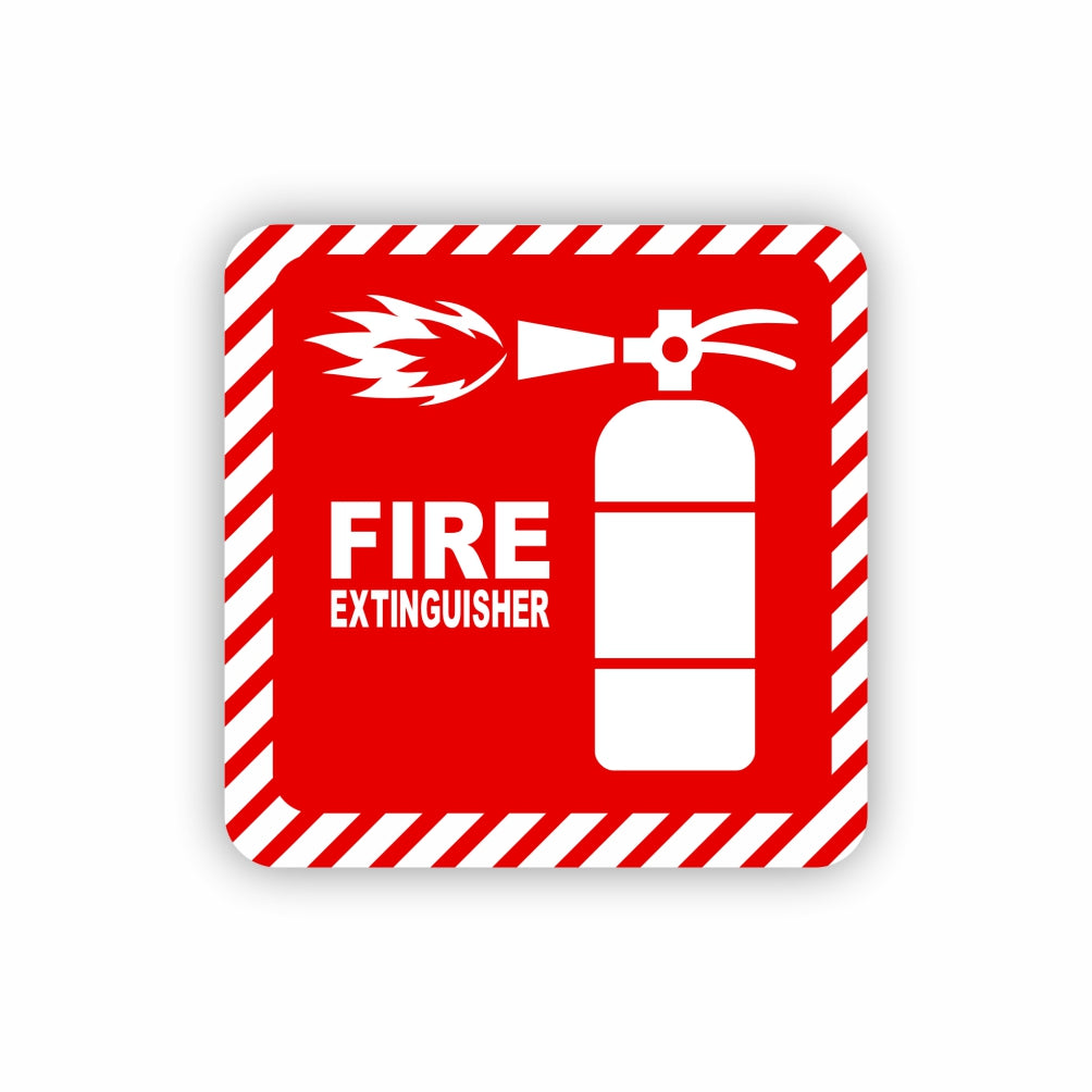 SIGN SYMBOLIC 150*150mm RED FIRE EXTINGUISHER ON WHITE ACP - SN4101