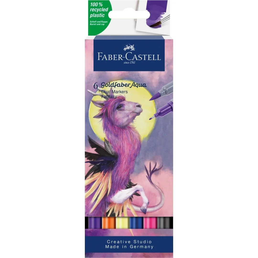 Faber-Castell Goldfaber Aqua Dual Marker Wallet Of 6, Fantasy - A164526