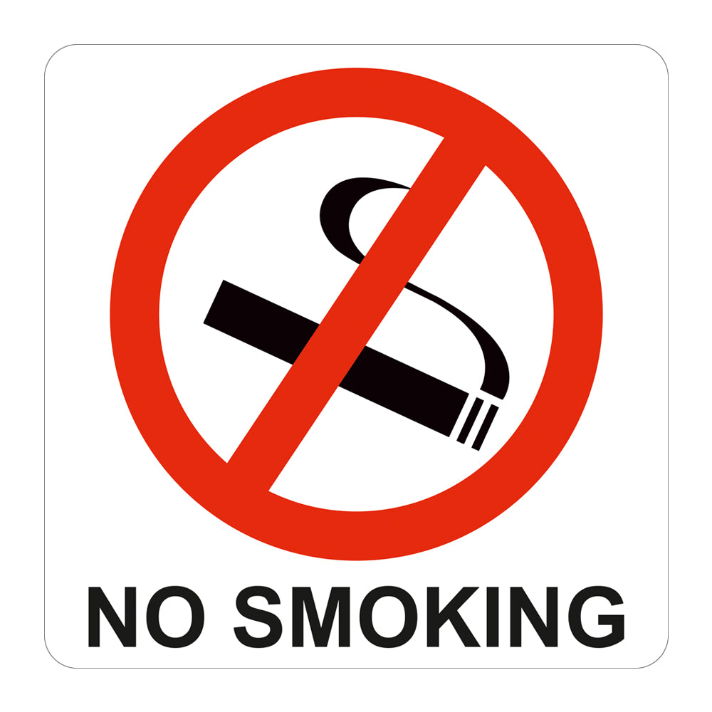 SIGN SYMBOLIC 150*150mm RED NO SMOKING SIGN ON WHITE ACP - SN4111