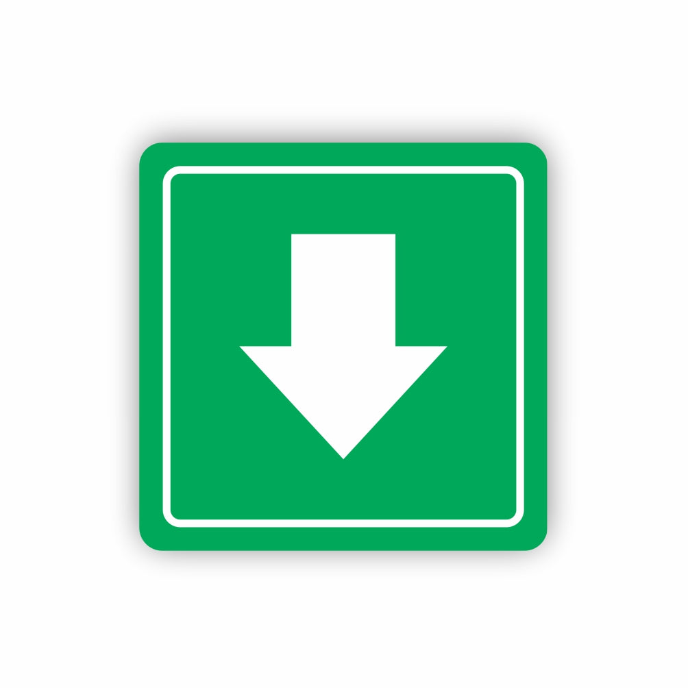 SIGN SYMBOLIC 150*150mm GREEN ARROW SIGN ON WHITE ACP - SN4115