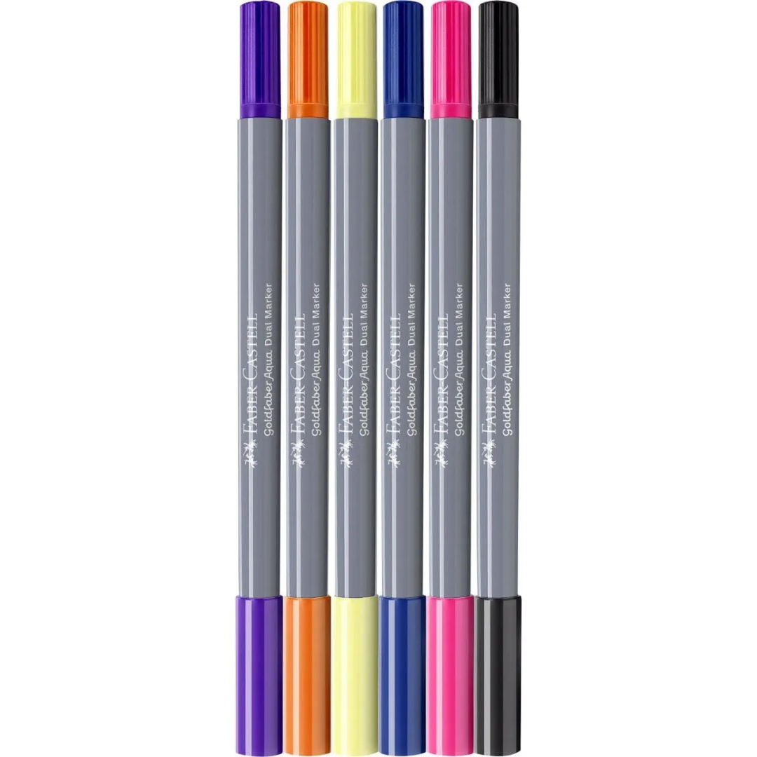 Faber-Castell Goldfaber Aqua Dual Marker Wallet Of 6, Fantasy - A164526