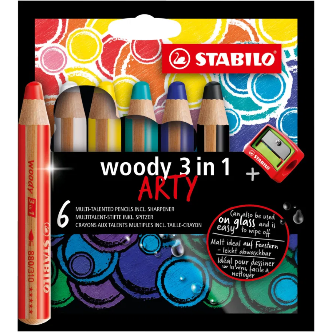 Stabilo Arty Woody 3 in 1 Assorted Pencils - 8806-1-20