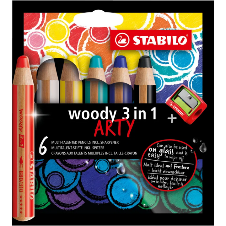 Stabilo Arty Woody 3 in 1 Assorted Pencils - 8806-1-20