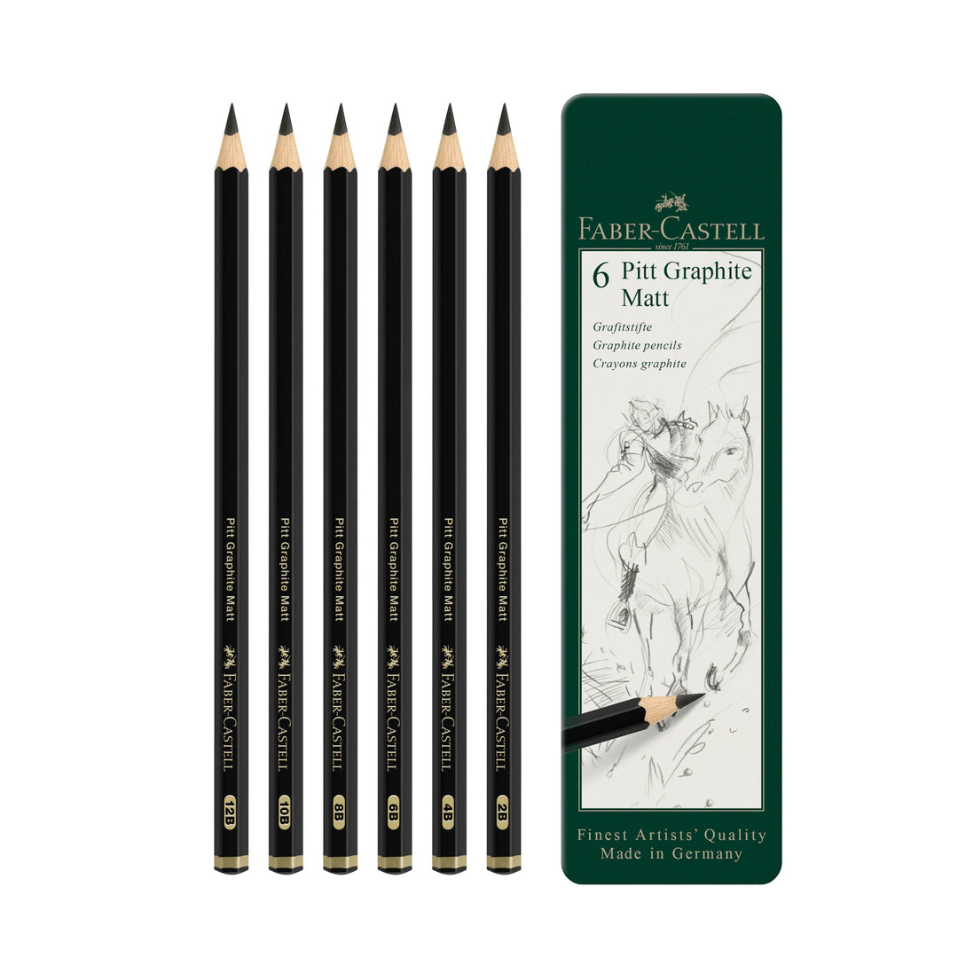 Faber-Castell Pitt Graphite Matt Pencil Tin Of 6 - A115207