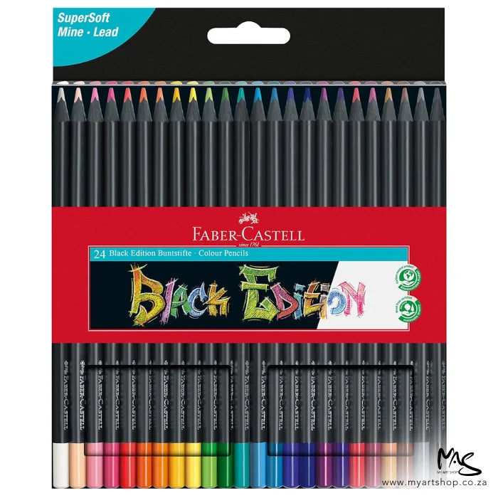 Faber-Castell Black Edition Colour Pencils Cardboard Box Of 24 - A116424