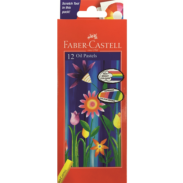 Faber-Castell Jumbo Oil Pastels 10.5 Diameter Box Of 12 - A126012