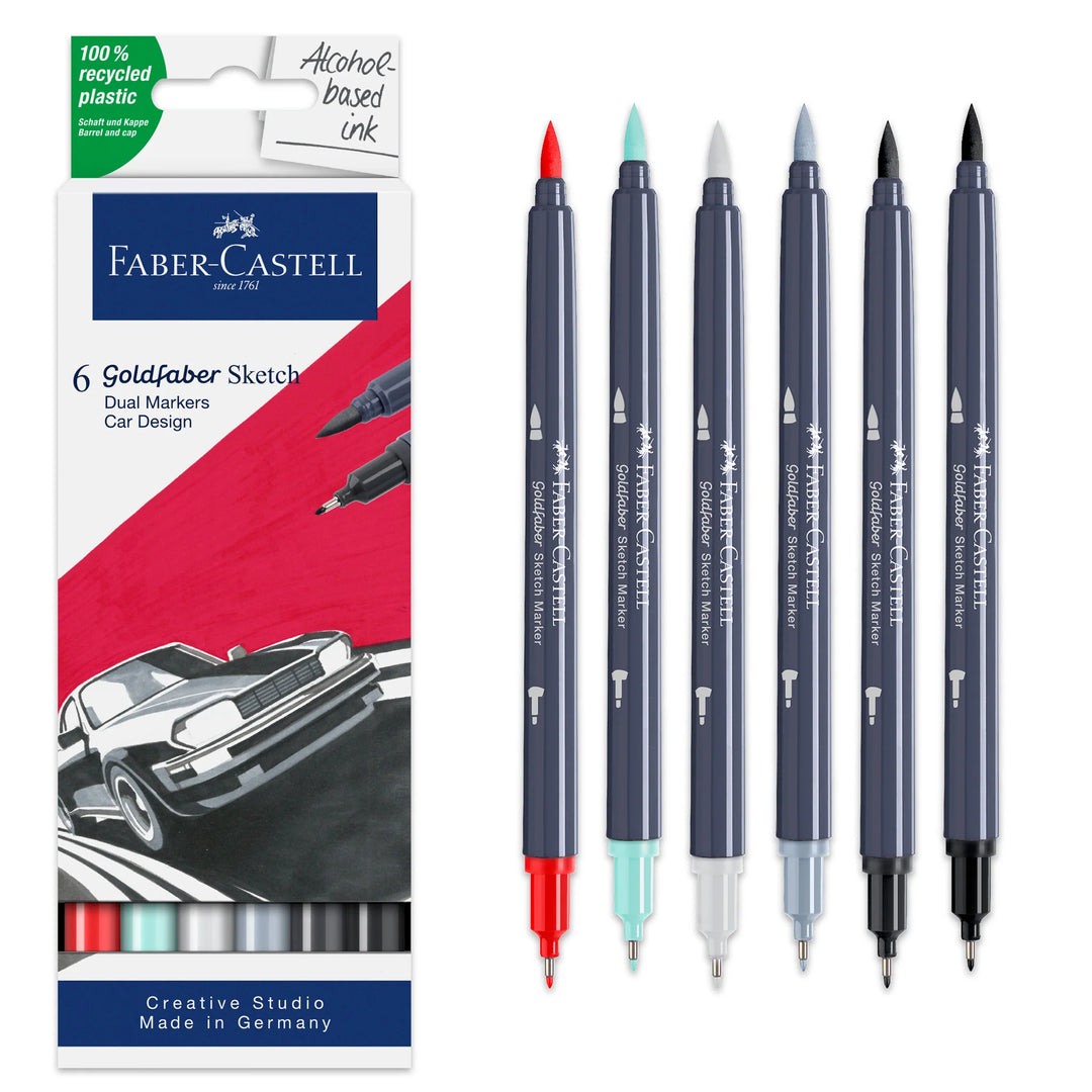 Faber-Castell Goldfaber Sketch Marker Car Design 6ct Set- A164813