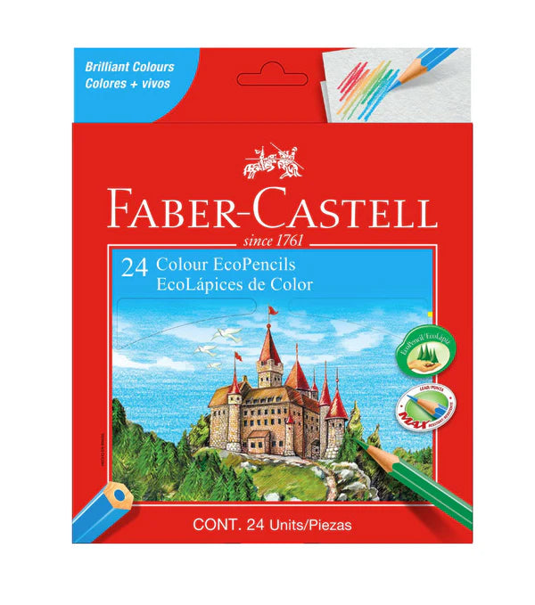 Faber-Castell Full Hex/Eco Colouring Pencils Without Sharpener 24  - AHT120124AF