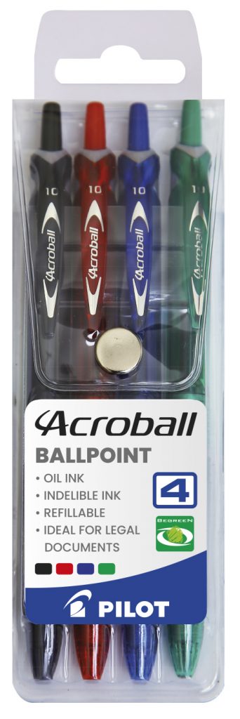 Pilot Acroball 1.0 Basic Wallet of 4 - BAB-15M-BA-W4