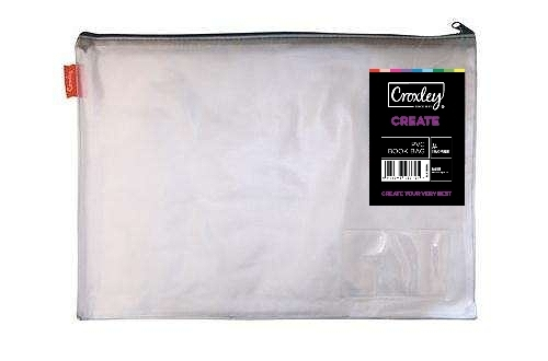 Croxley PVC Book Bag Clear With Zip And Name Pocket Each - BAG1514