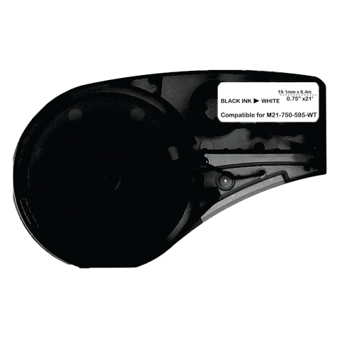 Brady M21-750-595-WT Vinyl Label 3/4Inch Black on White – Compatible - BRAD010