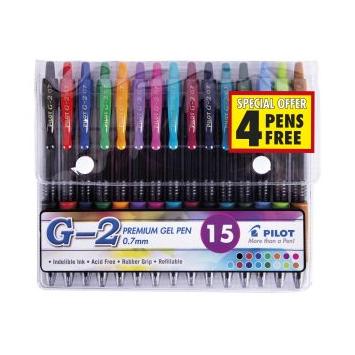 Pilot G2 Wallet of 15 (11+4 Free) - BL-G2-7-W15 11+4