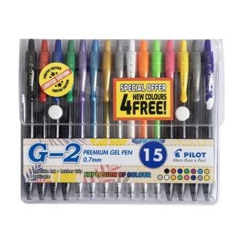 Pilot G2 Wallet of 15 Metallic/Milky/Basic/Neon (11+4 Free) - BL-G2-7-W15-SUMMER