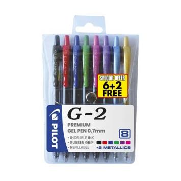 Pilot G2 Wallet of 8 (6+2 free) - BL-G2-7-W8