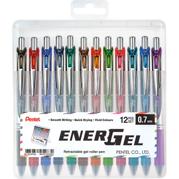 Pentel Energel Retractable Plastic Case Of 12 0.7mm - BL7012PHQ
