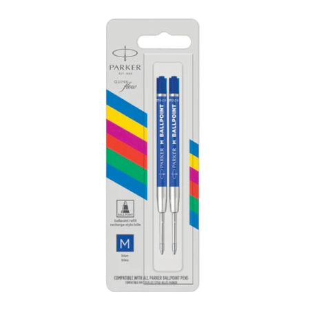 Parker Economy Ball Pen Refill Medium Nib Blister of 2 - Red 1mm