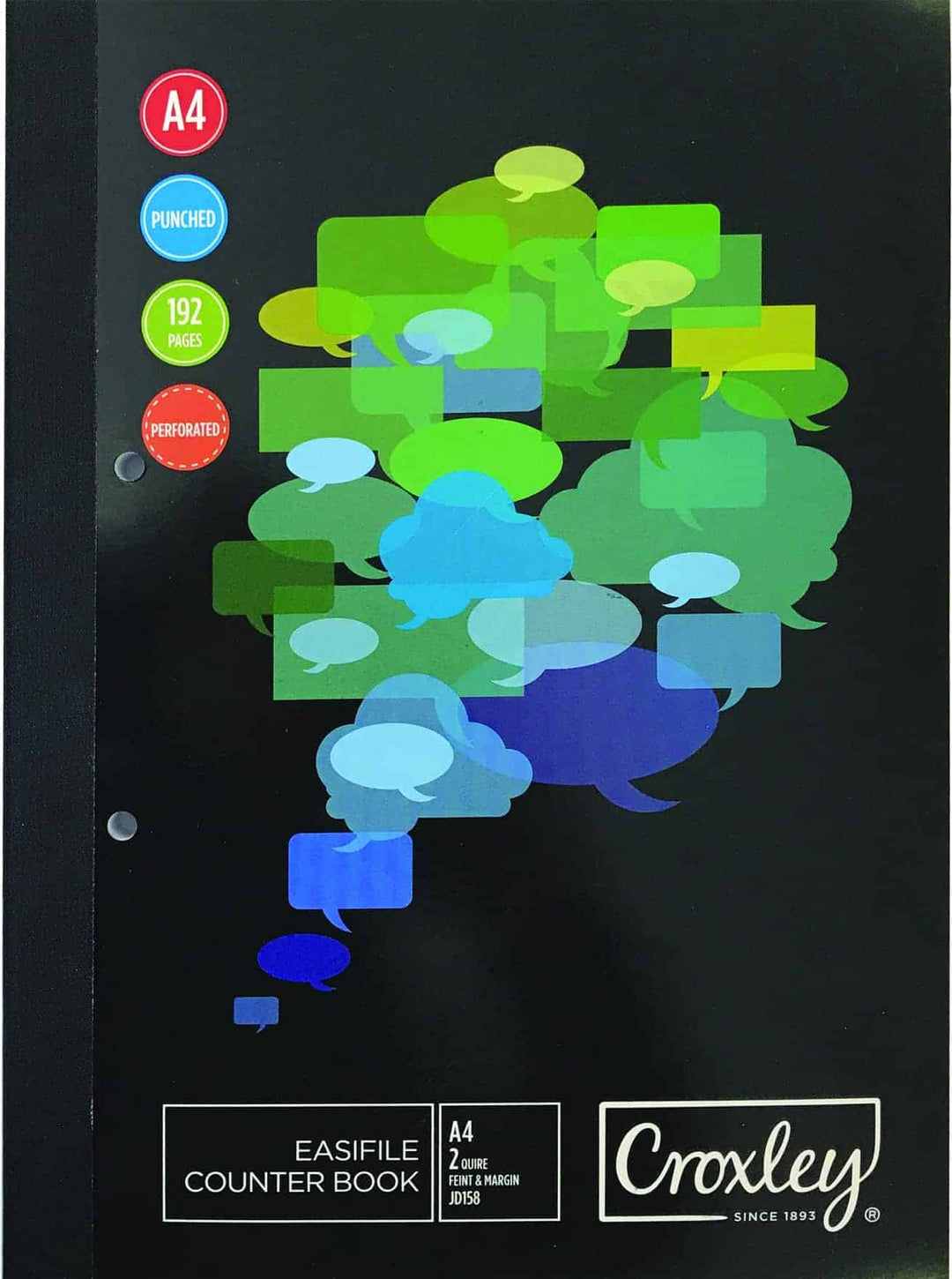 Croxley JD158 2-Q 192 Pg F&amp;M Easifile Punch&amp;Perf. A4 Pk5 - COU158