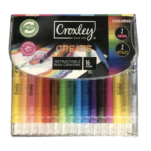 Retractable Crayons Rochle Croxley Create Retractable Wax Crayons 16 - CRA 0504 – Zayzi Inc