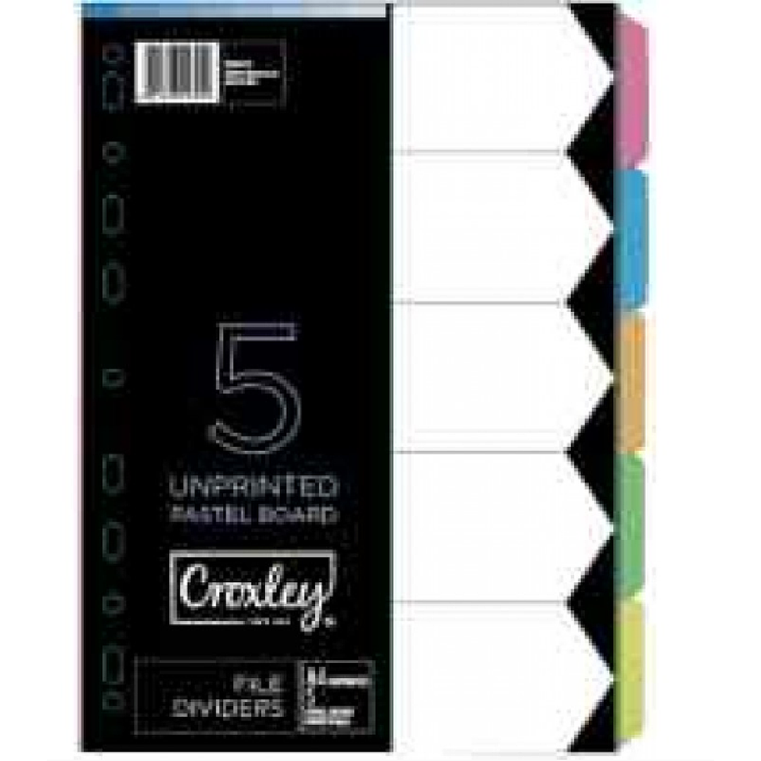 Croxley 160GSM Pastel 1-5 5 Division Each - DIV1475