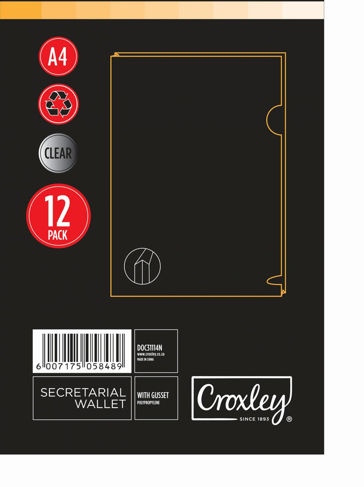 Croxley A4 Doc Wallet With Gusset Pk12