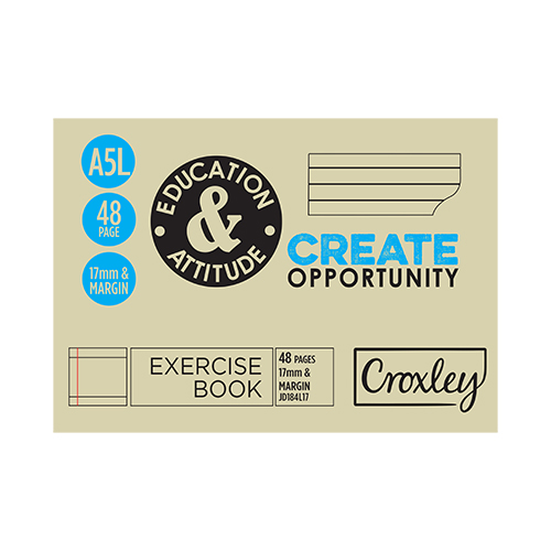 Croxley JD184 A5L 48 Page 17mm Landscape Book (Pack of 25) - EXE184L17