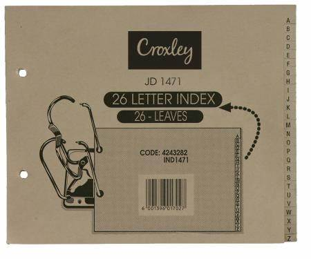 Croxley Filing Index A-Z 26 Leaches Each - IND1471