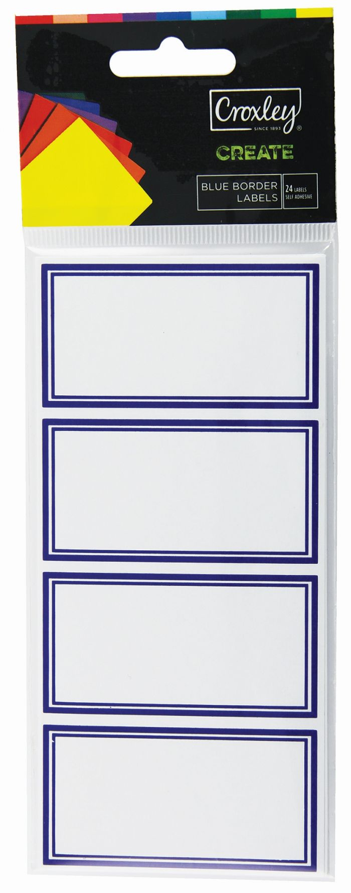 Croxley Blue Border Labels 24'sx10 - LBP3104