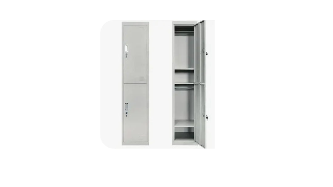 2 Door Metal Locker - 2 Compartment Locker Height: 1800 mm Width: 305 mm Depth: 450 mm