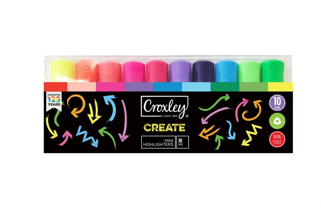 Croxley Create Mini Highlighters 10s Box Of 10 - Mar1370