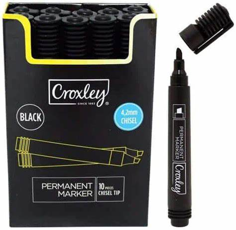 Croxley Perm Marker Chisel Blk Box Of 10 - Mar8812