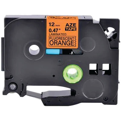 Brother Compatible Black on Fluorescent Orange &amp;#8211 - BRAZEB31