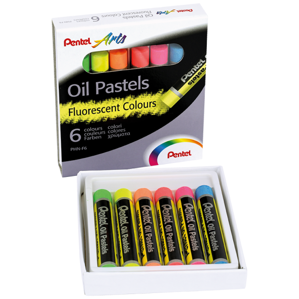 Pentel Oil Pastel Fluorescent 6 Colour Set - PHN-F6