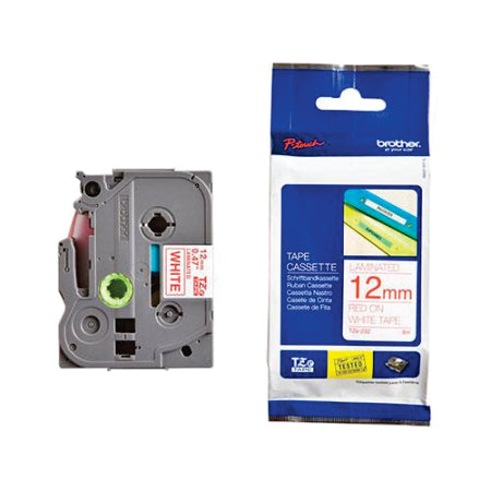 Brother TZe-232 Labelling Tape 12mm Red On White Tape - BRTZ232
