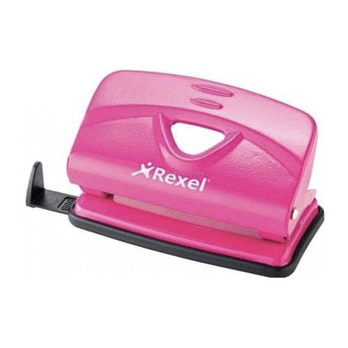 Rexel V210 2 Hole Metal 10 Sheet Punch - Pink