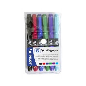 Pilot V Sign Pen Wallet of 6 - SW-VSP-W6