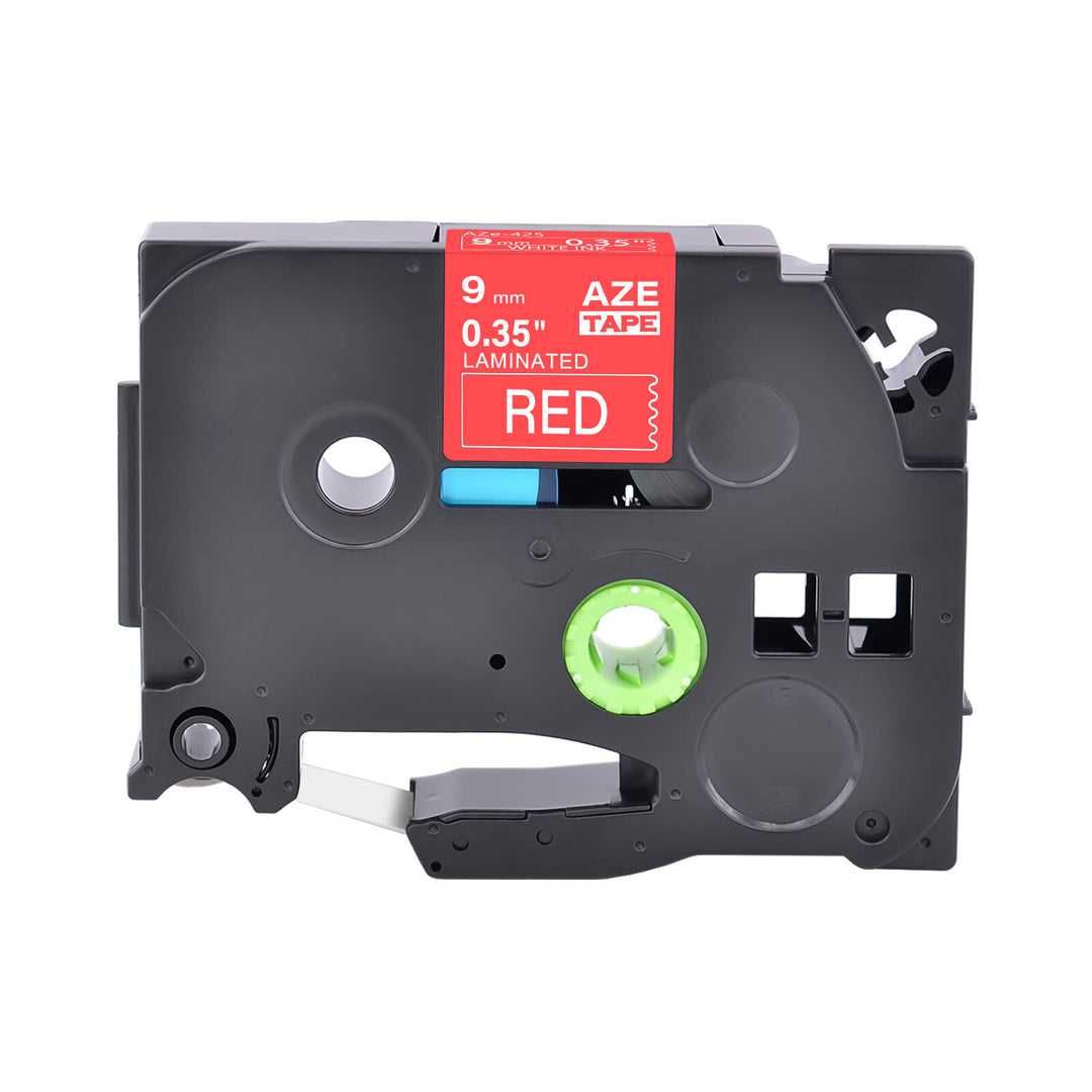 AZe 431 - Black on red tape 9mm