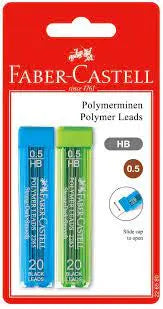 Faber-Castell Blister Card Polymer HB 20 LDS 0.5mmx60mm 2 Tubes (Green Blue) - AC226550