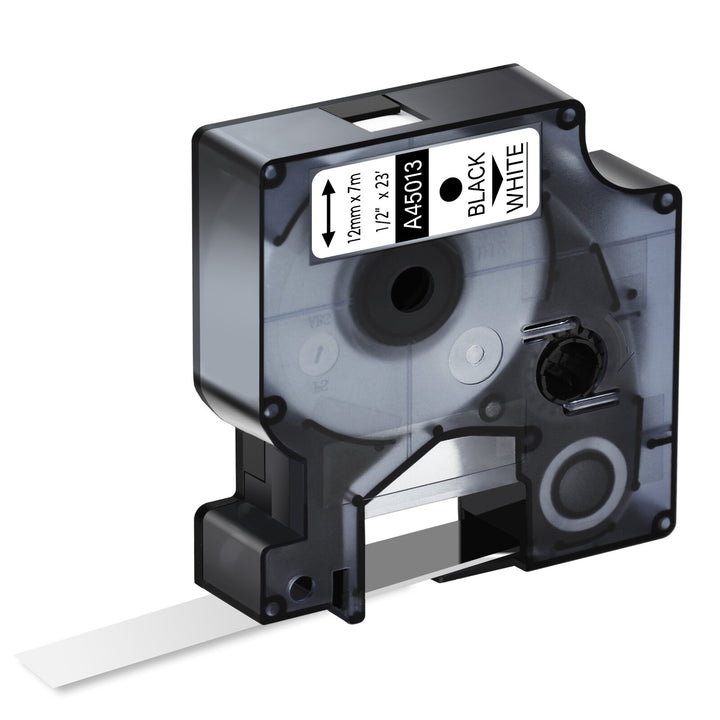 Dymo compatible A45013 12mmx7m Black on white