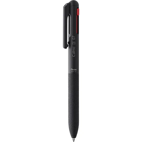 Pentel Calme Retractable Ballpoint 3 Colour Pen Leather Grip 0.7mm