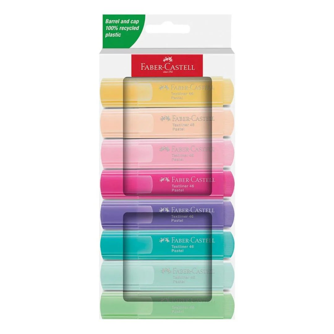 Faber-Castell Pastel Textliners Assorted Wallet Of 8 - A254626