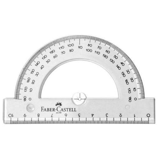 Faber-Castell 180 Degrees 10 cm Transparent Protractor Art 206 - A177810