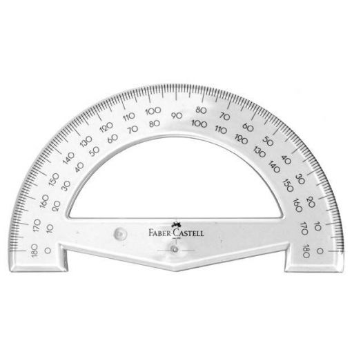 Faber-Castell 180 Degrees 15cm Transparent Protractor Art 208 - A177915