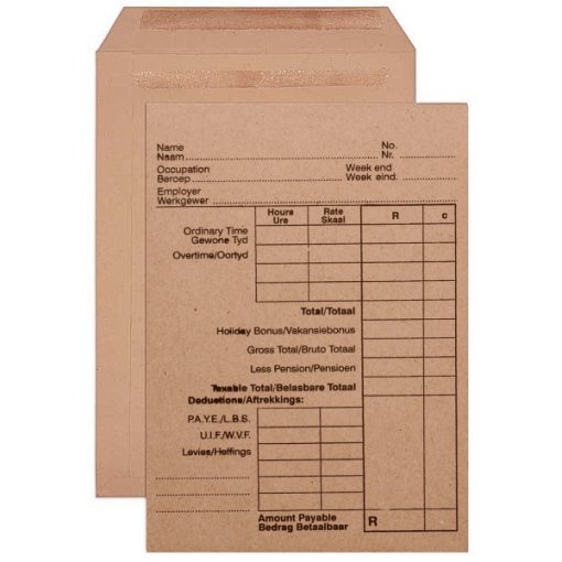 152mmx102mm 25 Self Seal Envelopes Wage Printed - ENV 9986