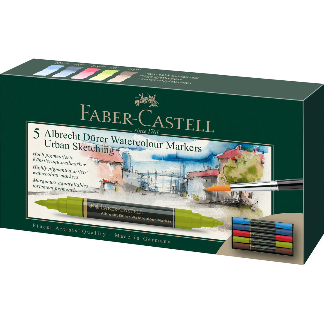 Faber-Castell Albrecht Dürer Watercolour Marker Urban Sketch Wallet Of 5  - A160308