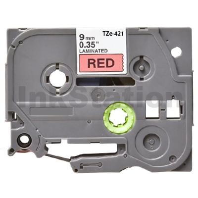AZe-421 - Black on red tape 9mm