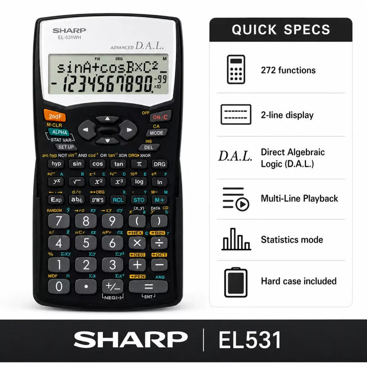 Sharp scientific calculator - EL531WHB - BK