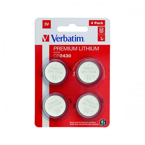 Verbatim CR2430 3V Premium Lithium Battery (Pack of 4) - BAT 108