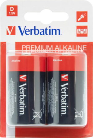 Verbatim Premium Alkaline D 1.5v Pack of 2 - BAT 111