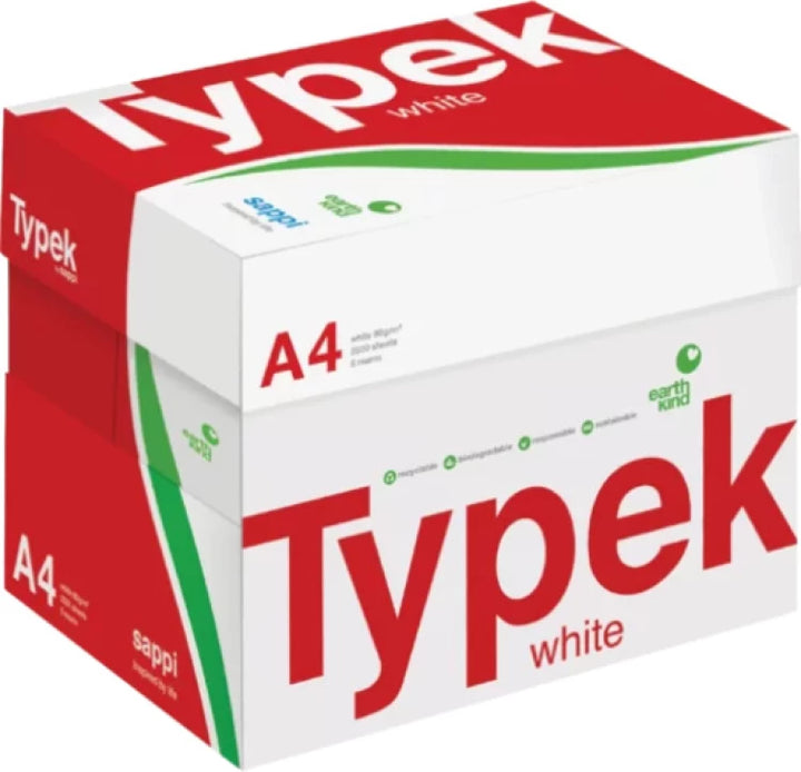 Typek: A4 White Copy Printer Paper - 1Box of 5 Reams