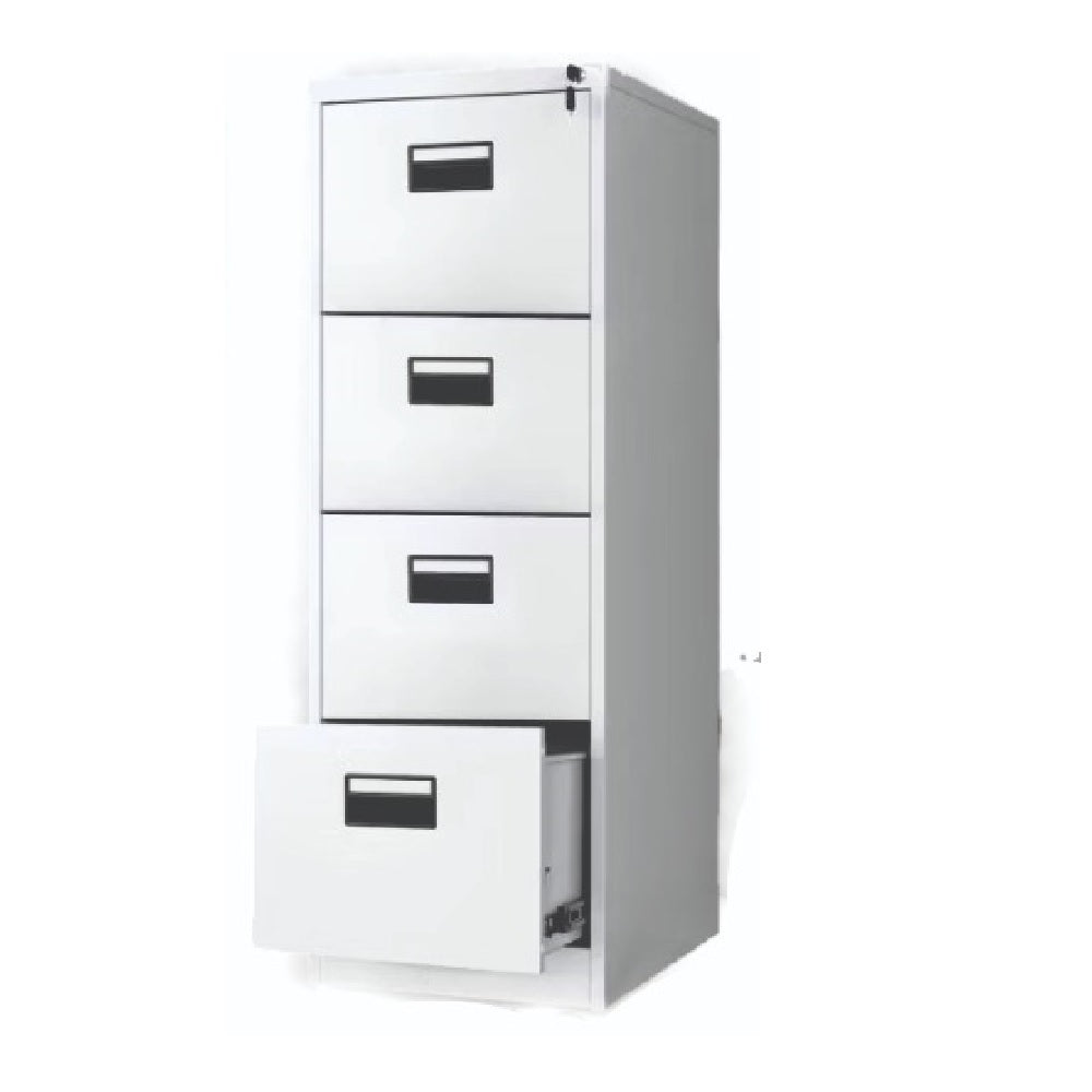 Steel Vertical 4 Drawer Filing Cabinet Cupboard Locker with Black Inner Handle – Light Grey - cab 01